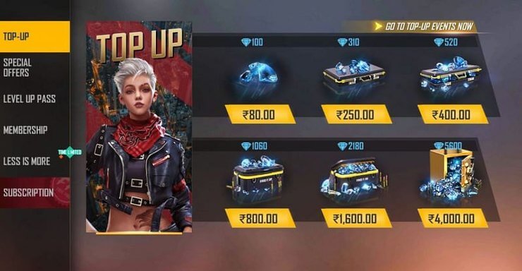 TOP-UP trong Free Fire