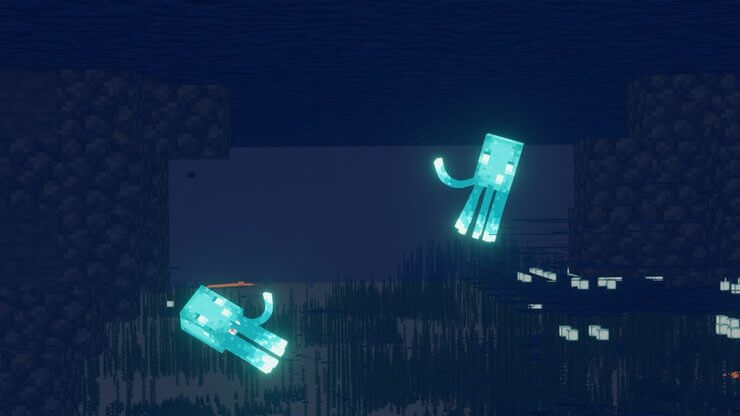 Mob Glow Squid trong Minecraft