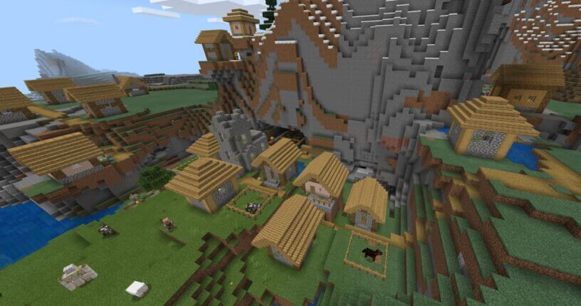 Seed ngôi làng trên núi trong Minecraft